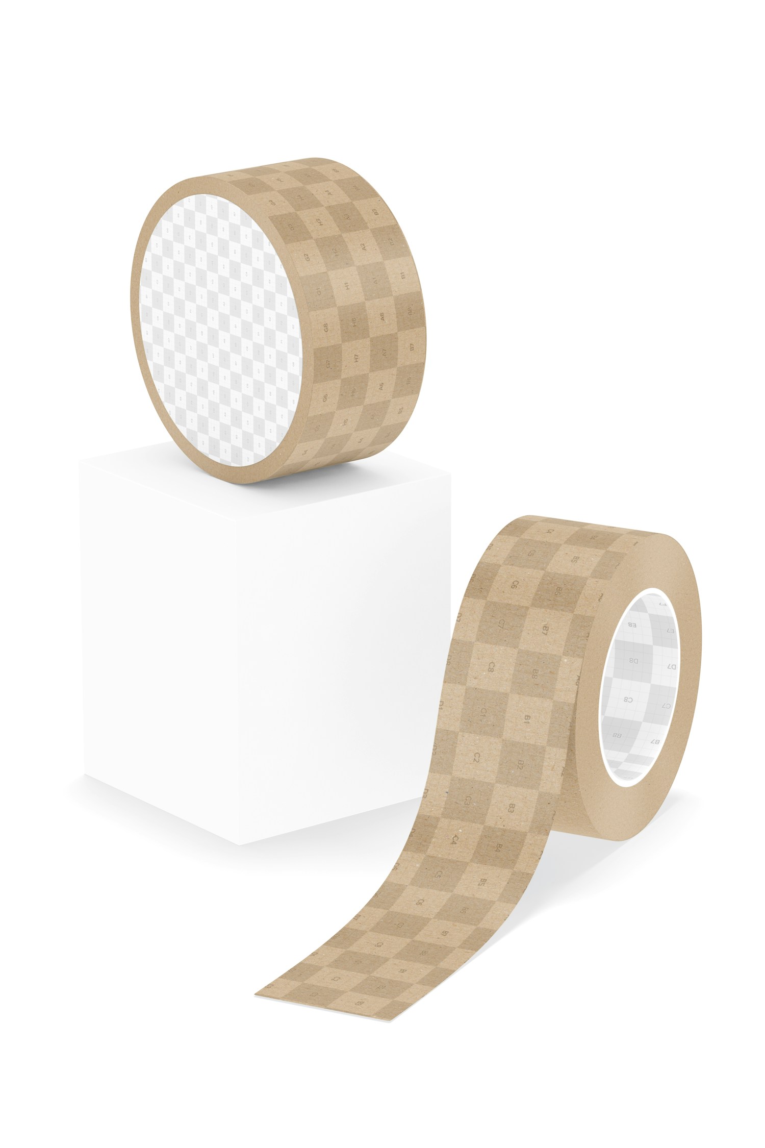 Kraft Tapes Mockup, Opened and Closed