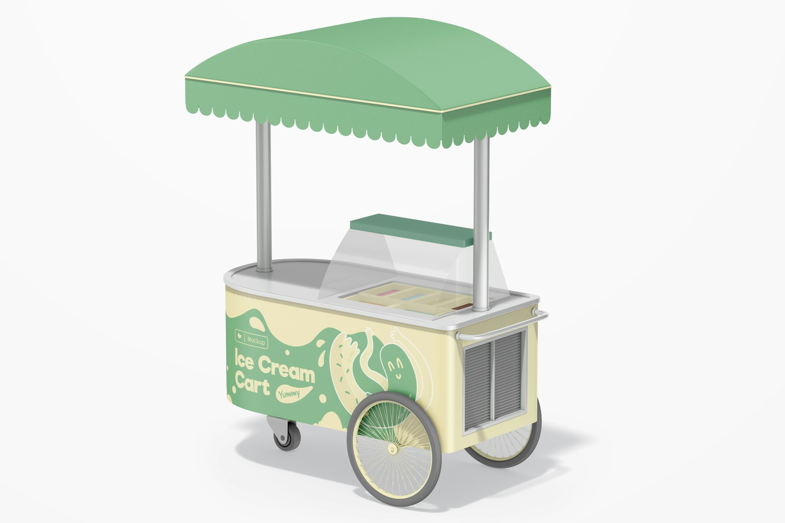 Ice Cream Cart Mockup, Left View