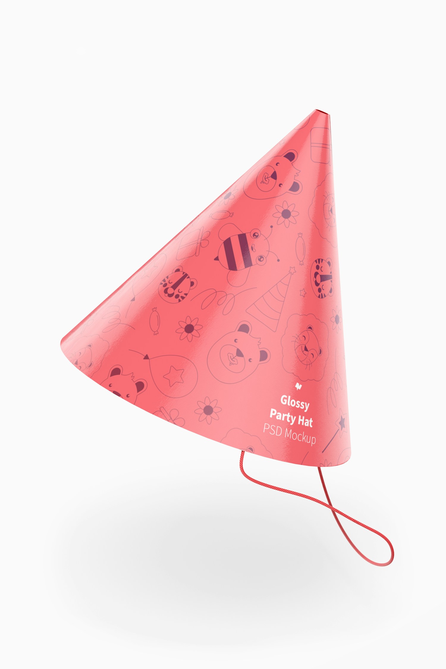 Glossy Party Hat Mockup, Floating