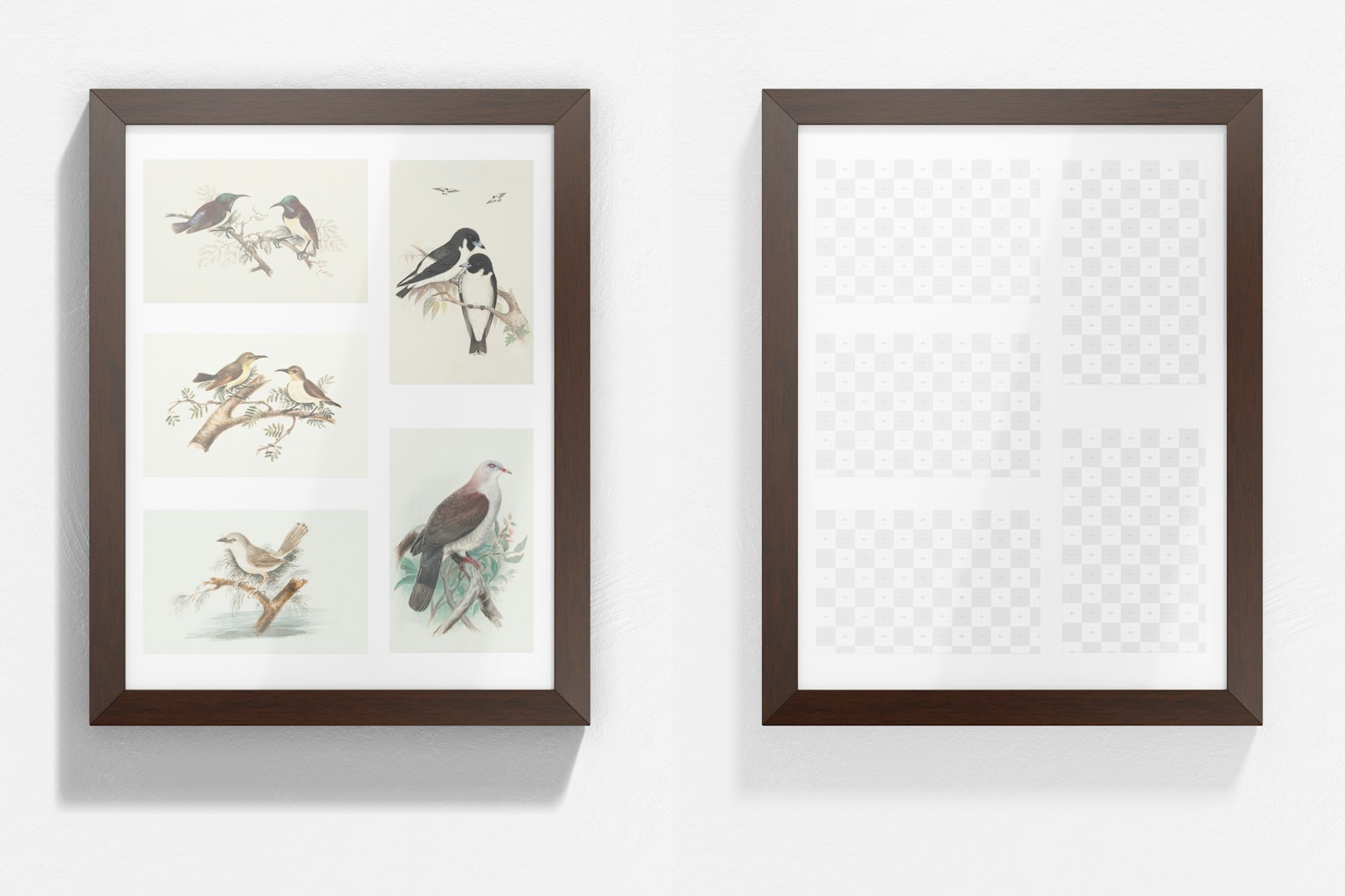 Flat Multiple Photo Frame Mockup, Front View