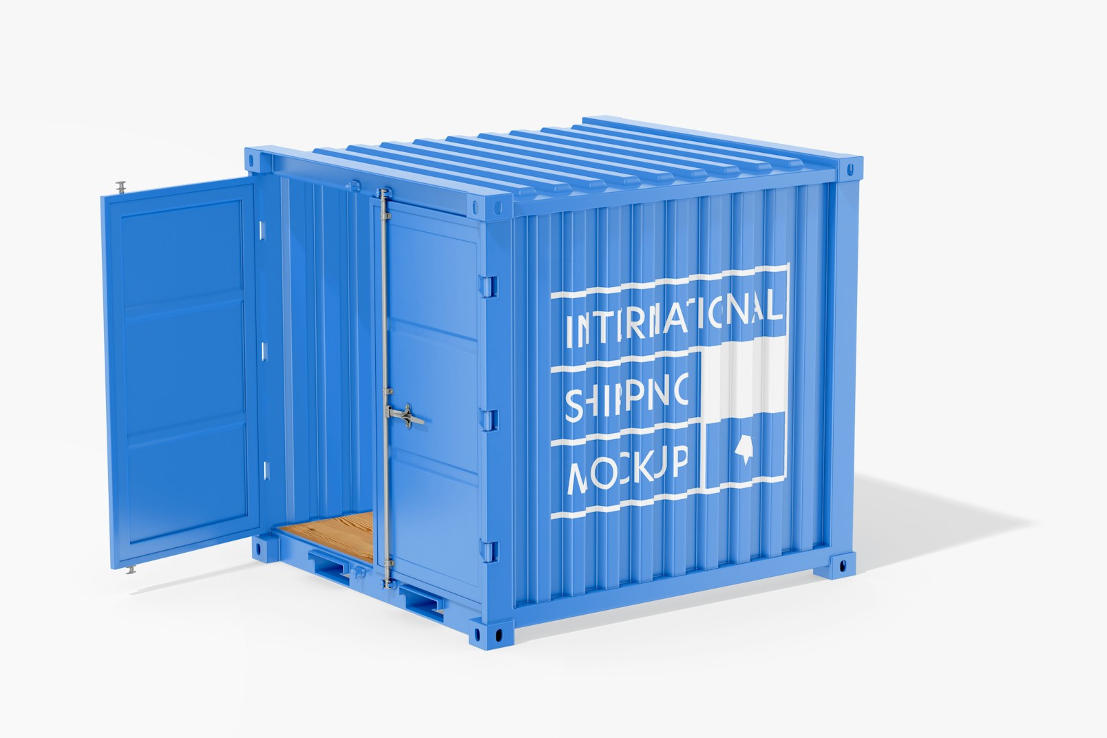 Shipping Container Mockup, Opened