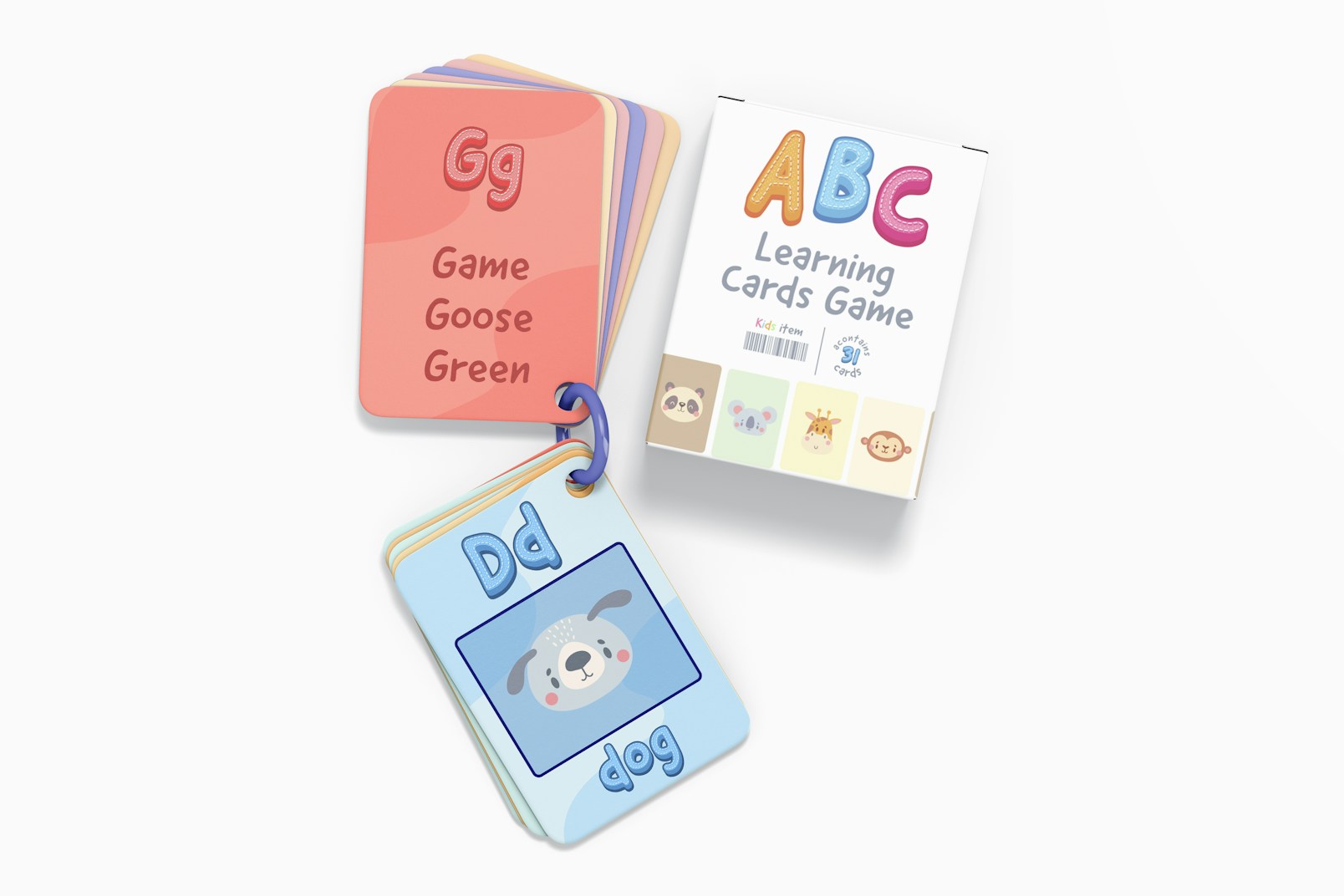 Abc Learning Cards Game Mockup 02