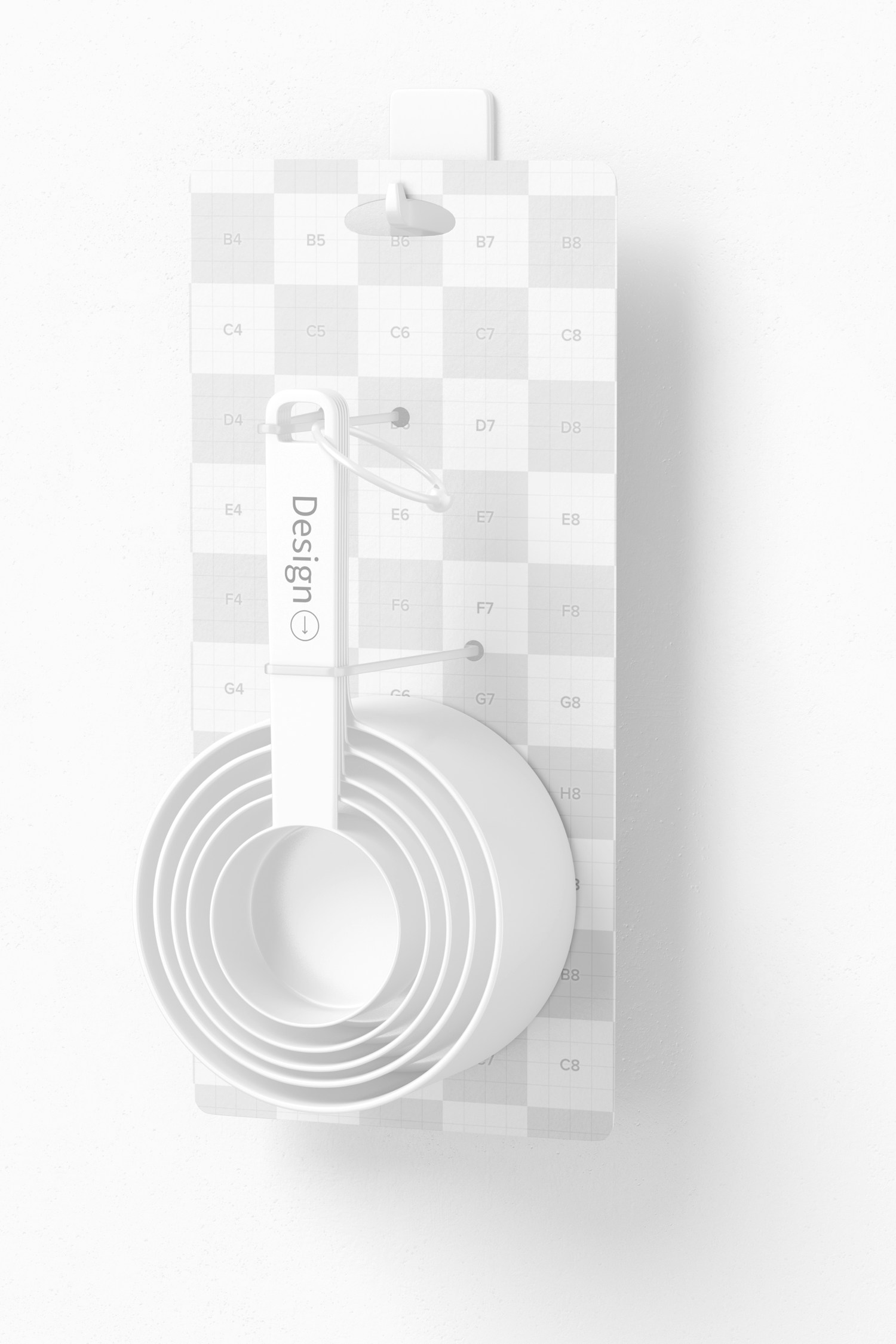 Measuring Cups Set on Blister Mockup Measuring Cups Set on Blister Mockup