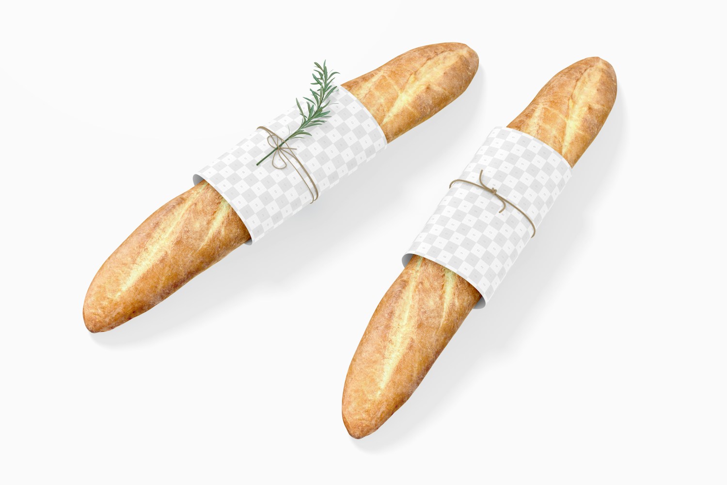 Baguettes with Label Mockup