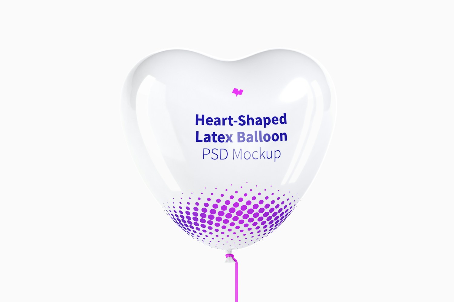 Heart-Shaped Latex Balloon Mockup Heart-Shaped Latex Balloon Mockup