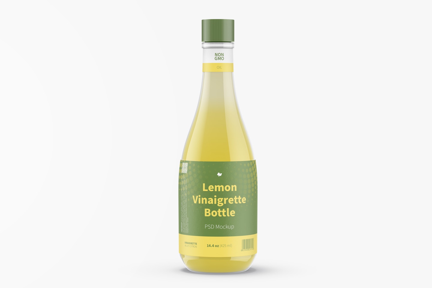 Maqueta de Botella de Vinagreta de Limón de 14.5 oz, Vista Frontal