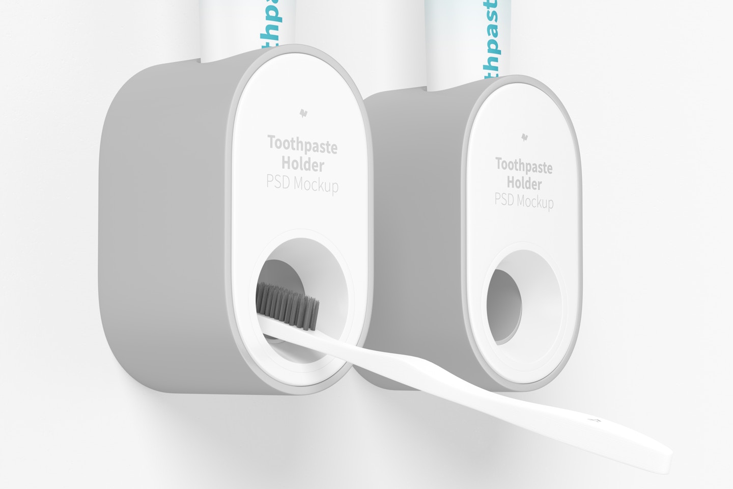 Toothpaste Holders Mockup, Close Up