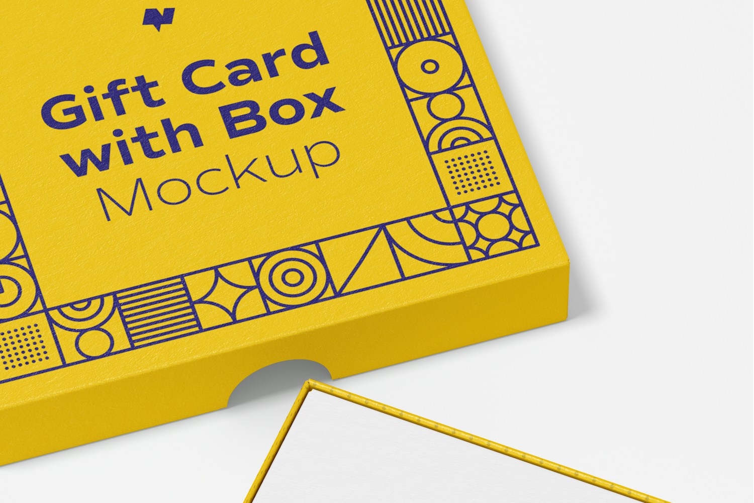 Gift Card with Box Mockup, Close-Up