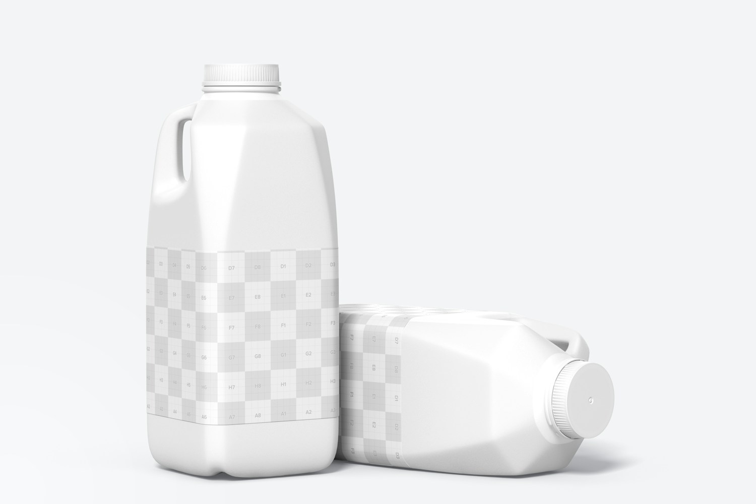 64 oz Milk Bottles Mockup