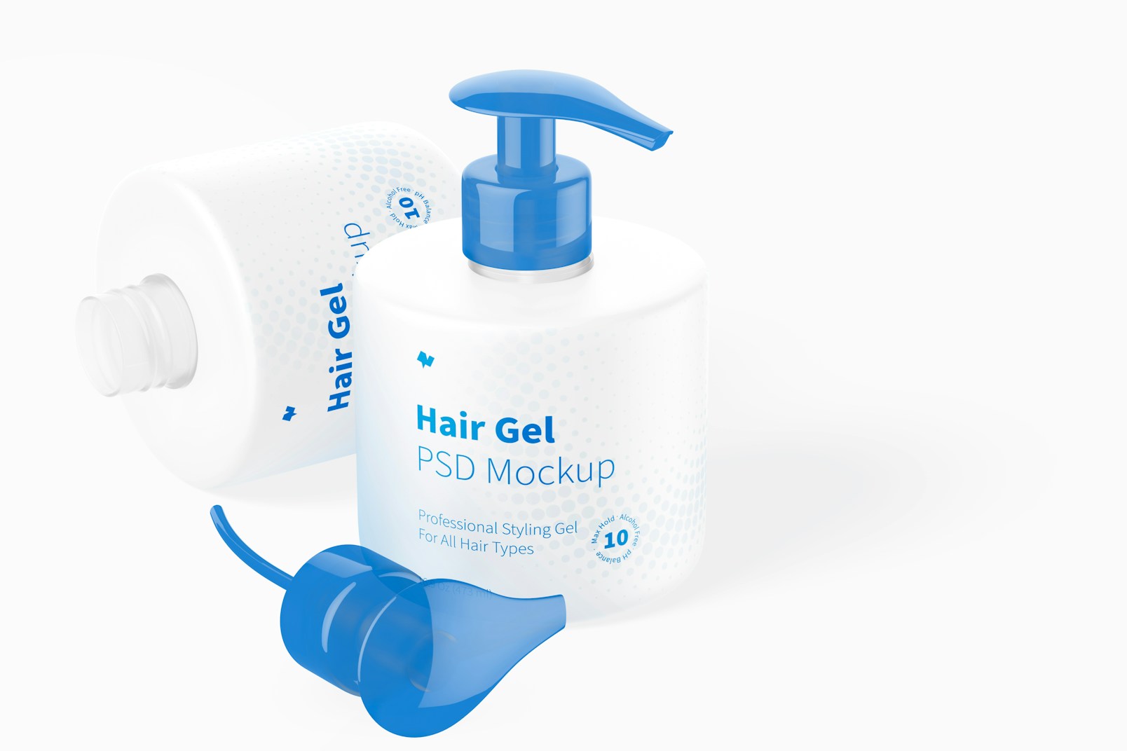 16.9 Oz Hair Gel Mockup, Dropped and Standing