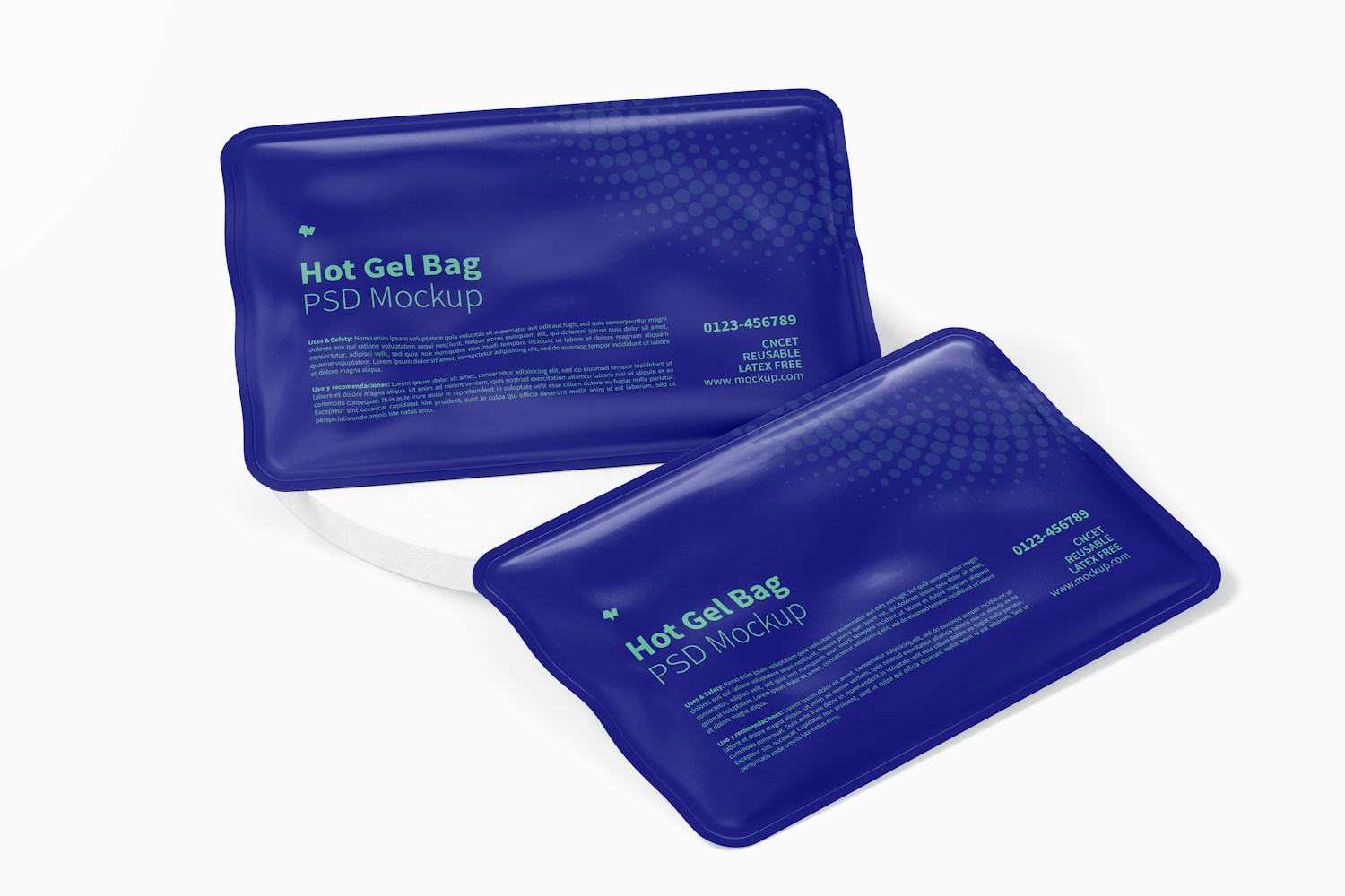 Maqueta de Bolsa Termica con Gel, Vista Superior Maqueta de Bolsa Termica con Gel, Vista Superior