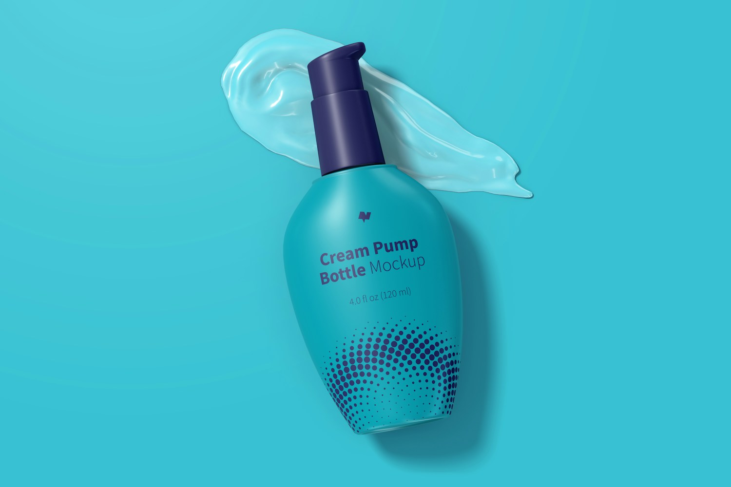 Cream Pump Bottle Mockup, Top View Cream Pump Bottle Mockup, Top View