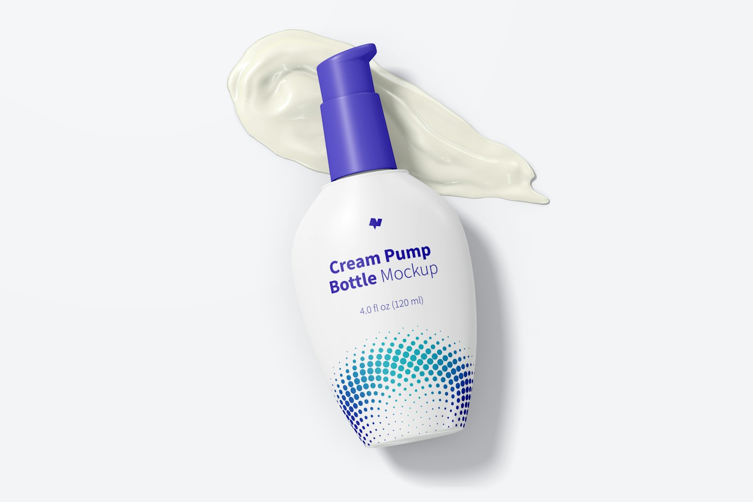 Cream Pump Bottle Mockup, Top View Cream Pump Bottle Mockup, Top View
