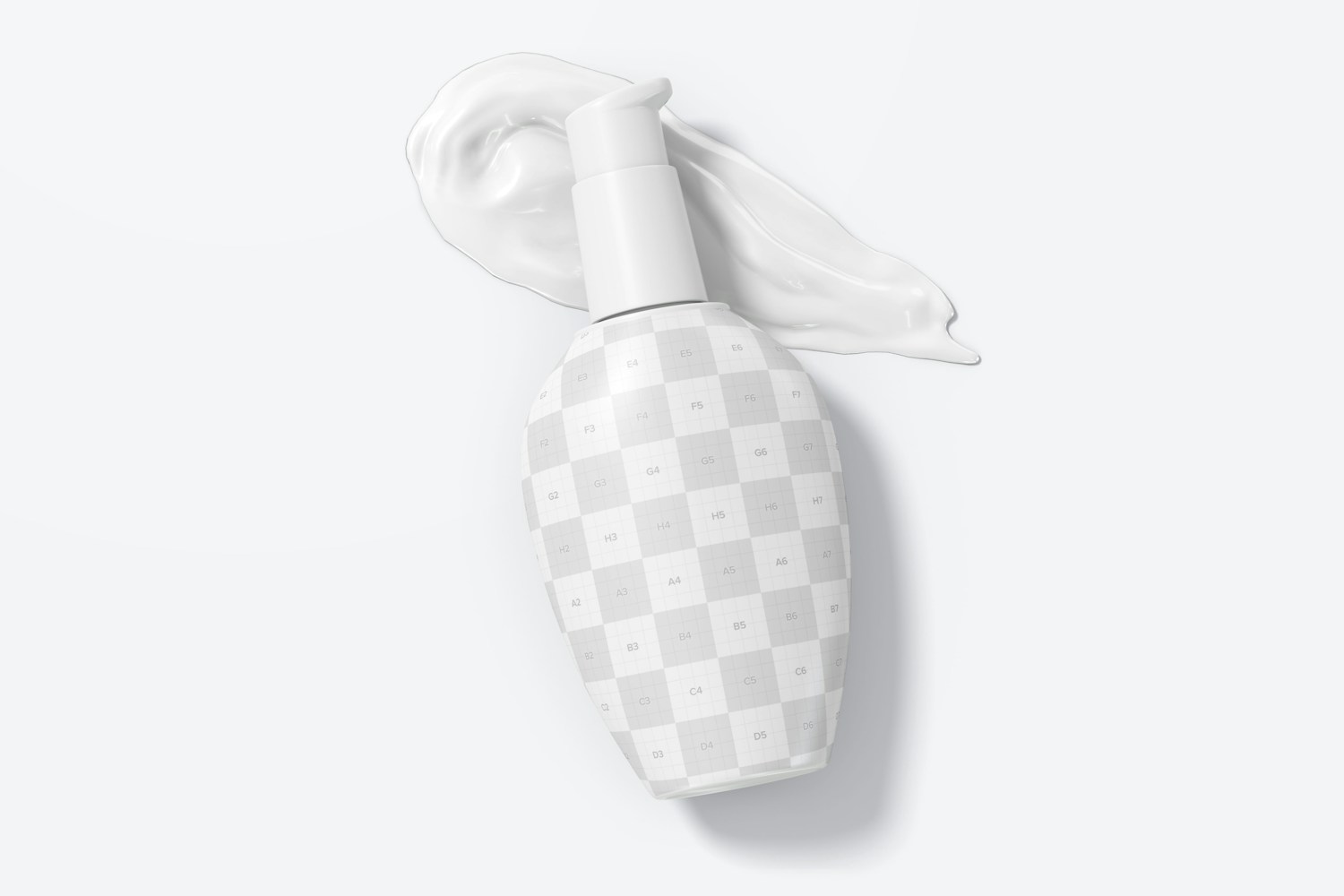 Cream Pump Bottle Mockup, Top View Cream Pump Bottle Mockup, Top View