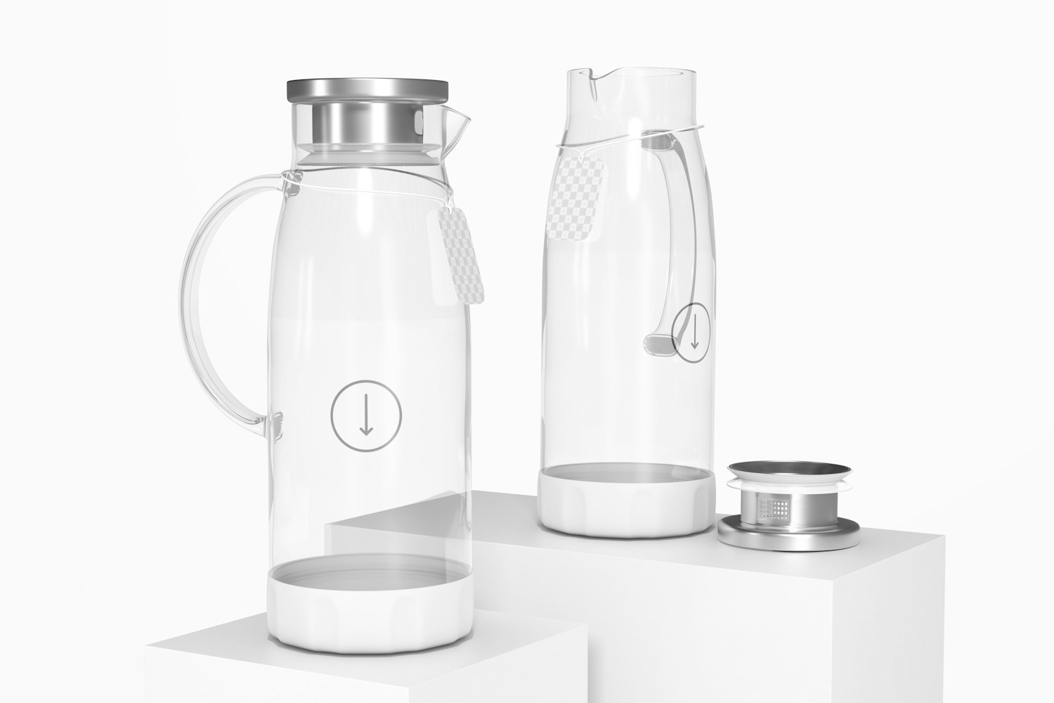 Glass Pitchers with Lid Mockup