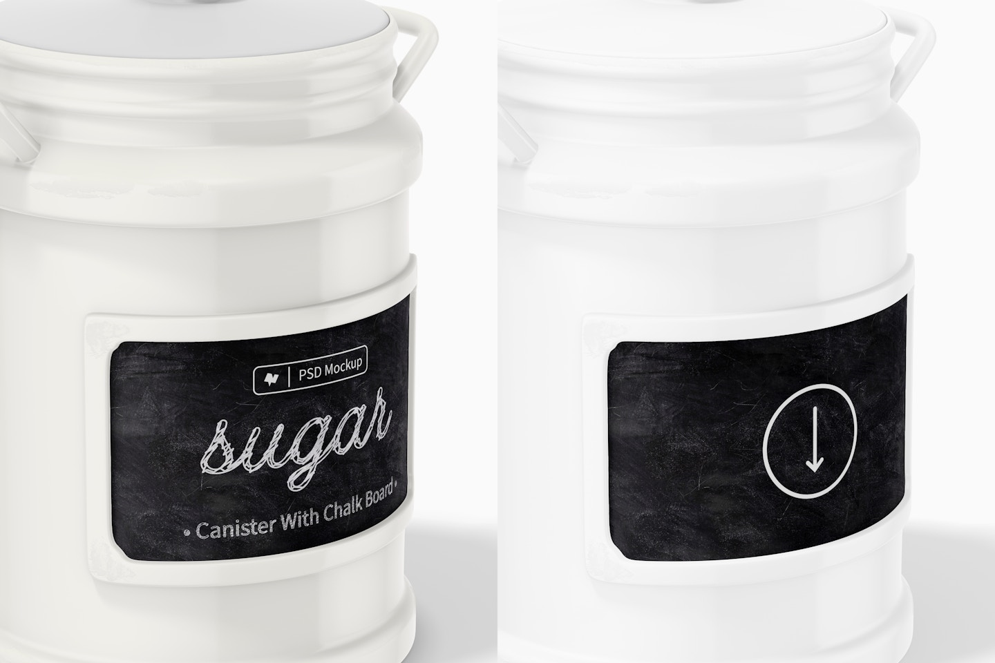 Canister with Chalk Board Mockup, Close Up