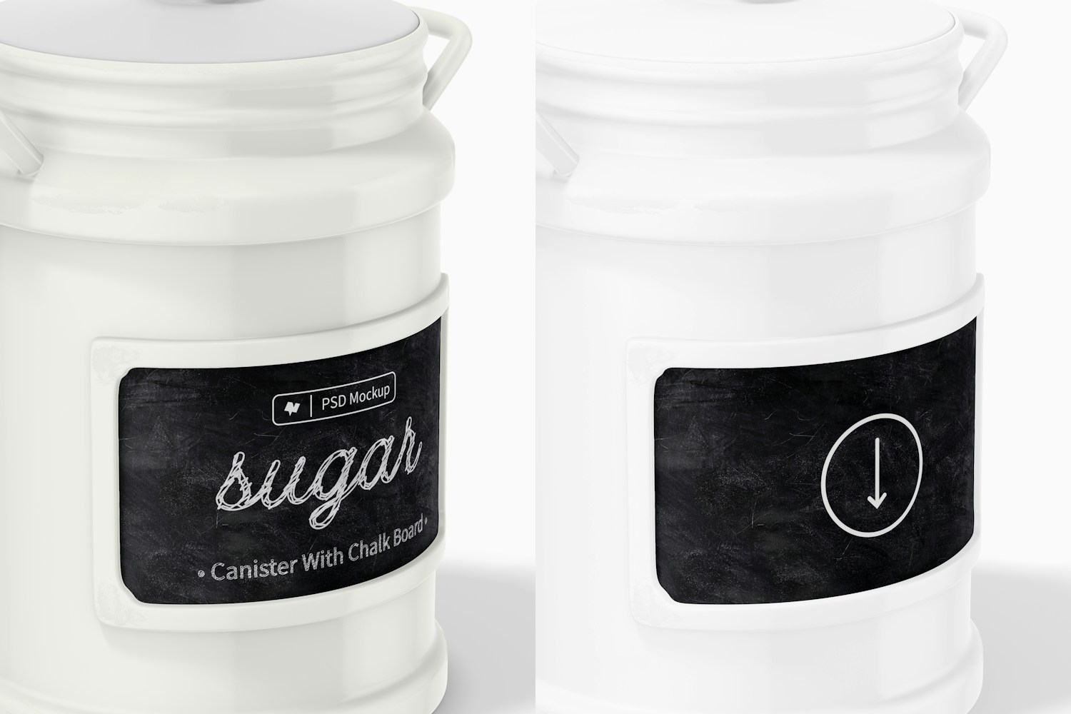 Canister with Chalk Board Mockup, Close Up