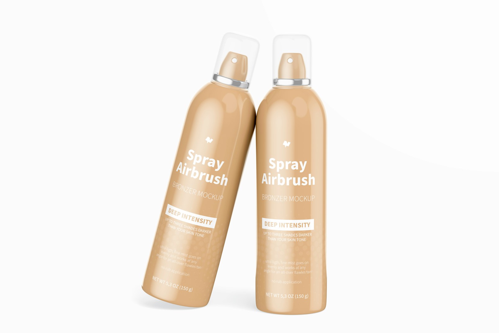 5.3 oz Spray Airbrush Bronzer Bottles Mockup