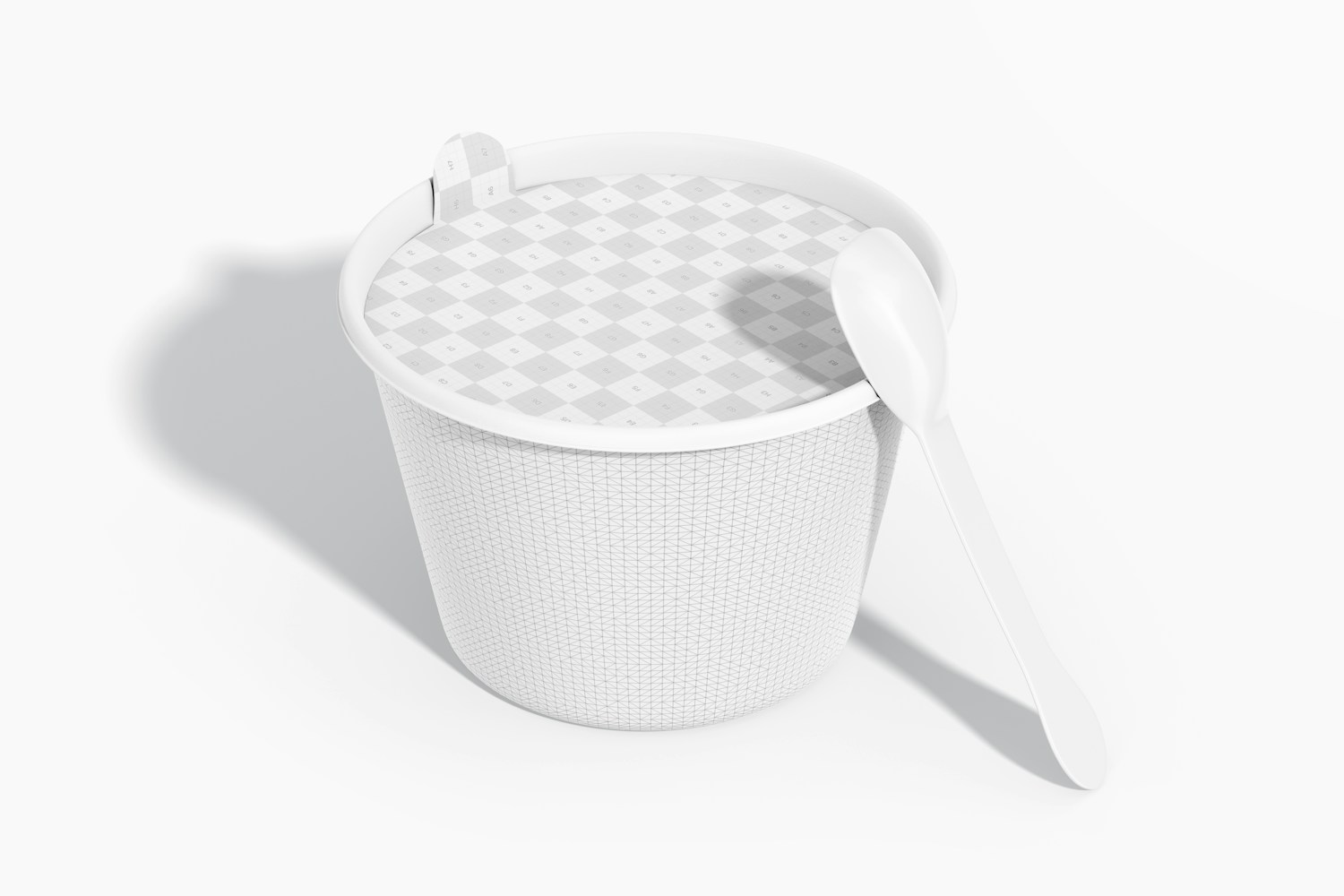 Ice Cream Paper Cup Mockup, Perspective