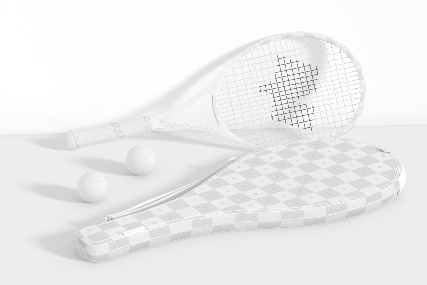 Tennis Racquet Bag Mockup, Leaned
