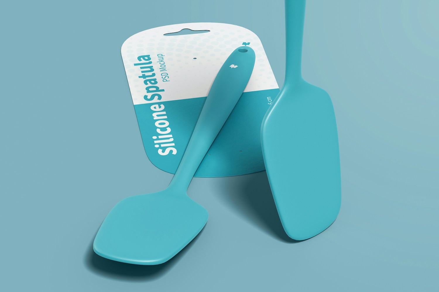 Silicone Spatulas Mockup, Standing and Dropped