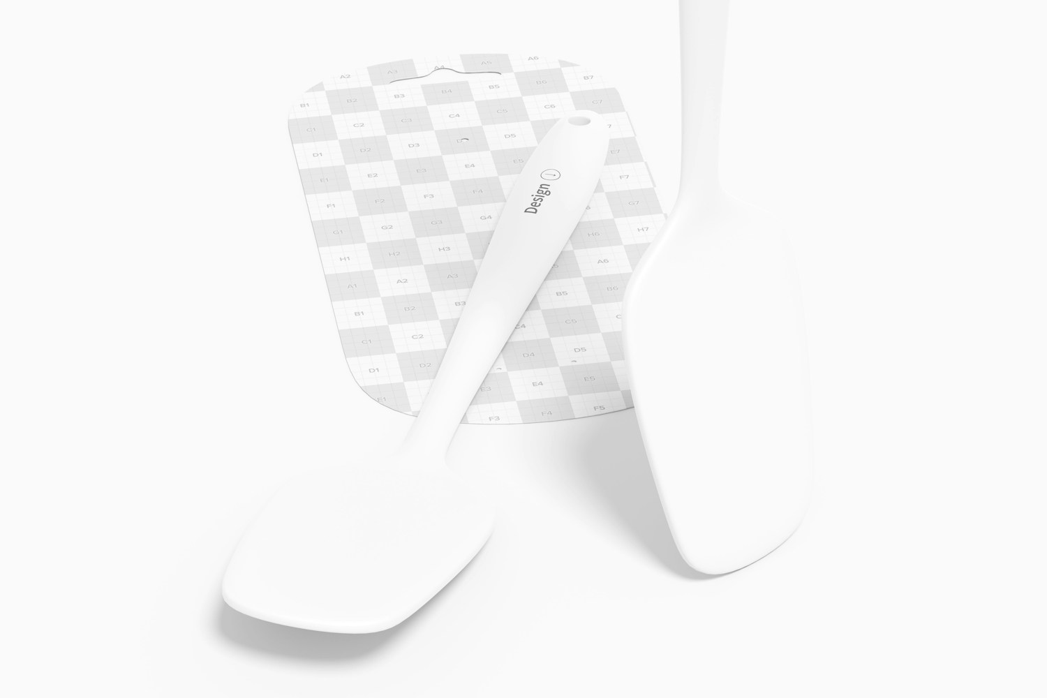 Silicone Spatulas Mockup, Standing and Dropped