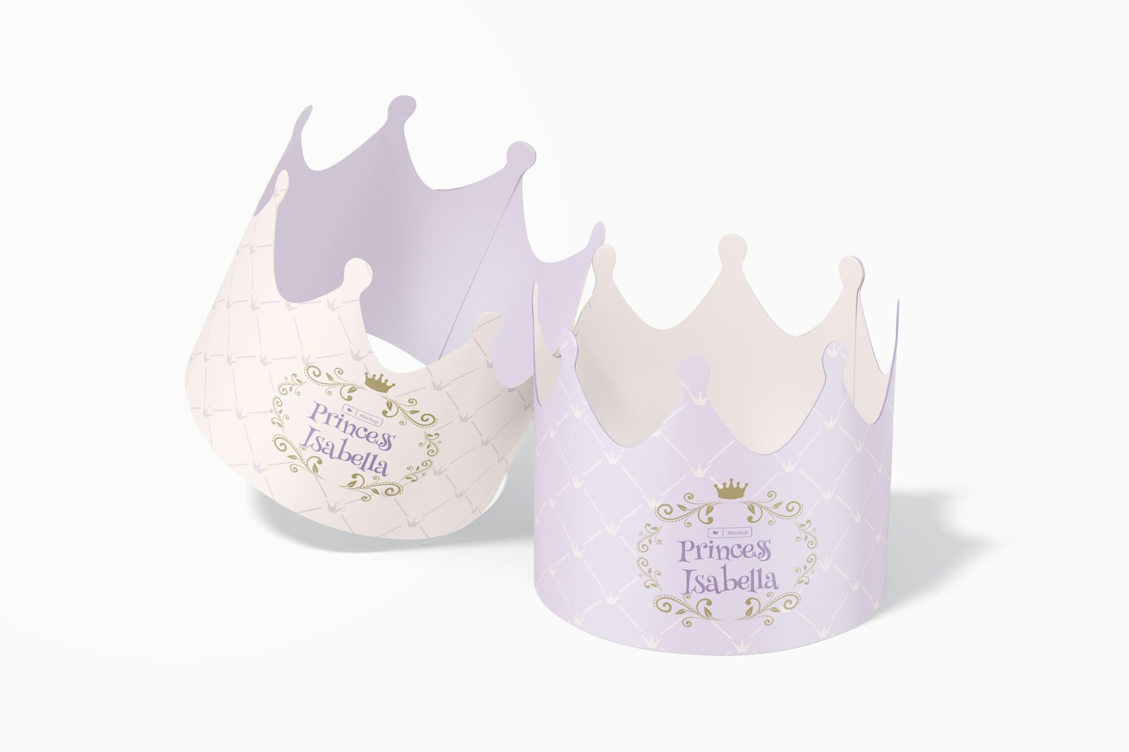 Princess Crowns Mockup, Leaned