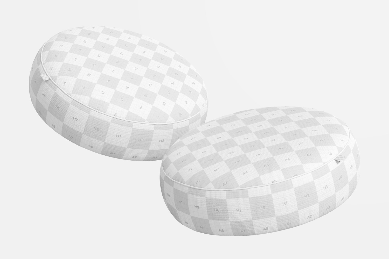 Large Poufs Mockup, Floating Large Poufs Mockup, Floating