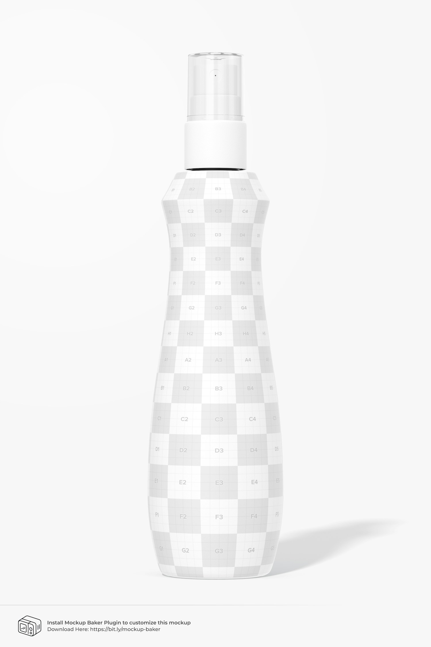 Maqueta de Botella con Aspersor de 8 oz, Vista Frontal