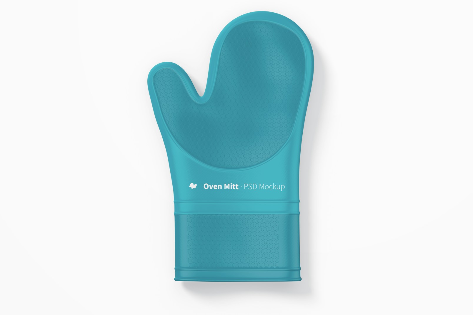 Large Silicone Oven Mitt Mockup, Top View