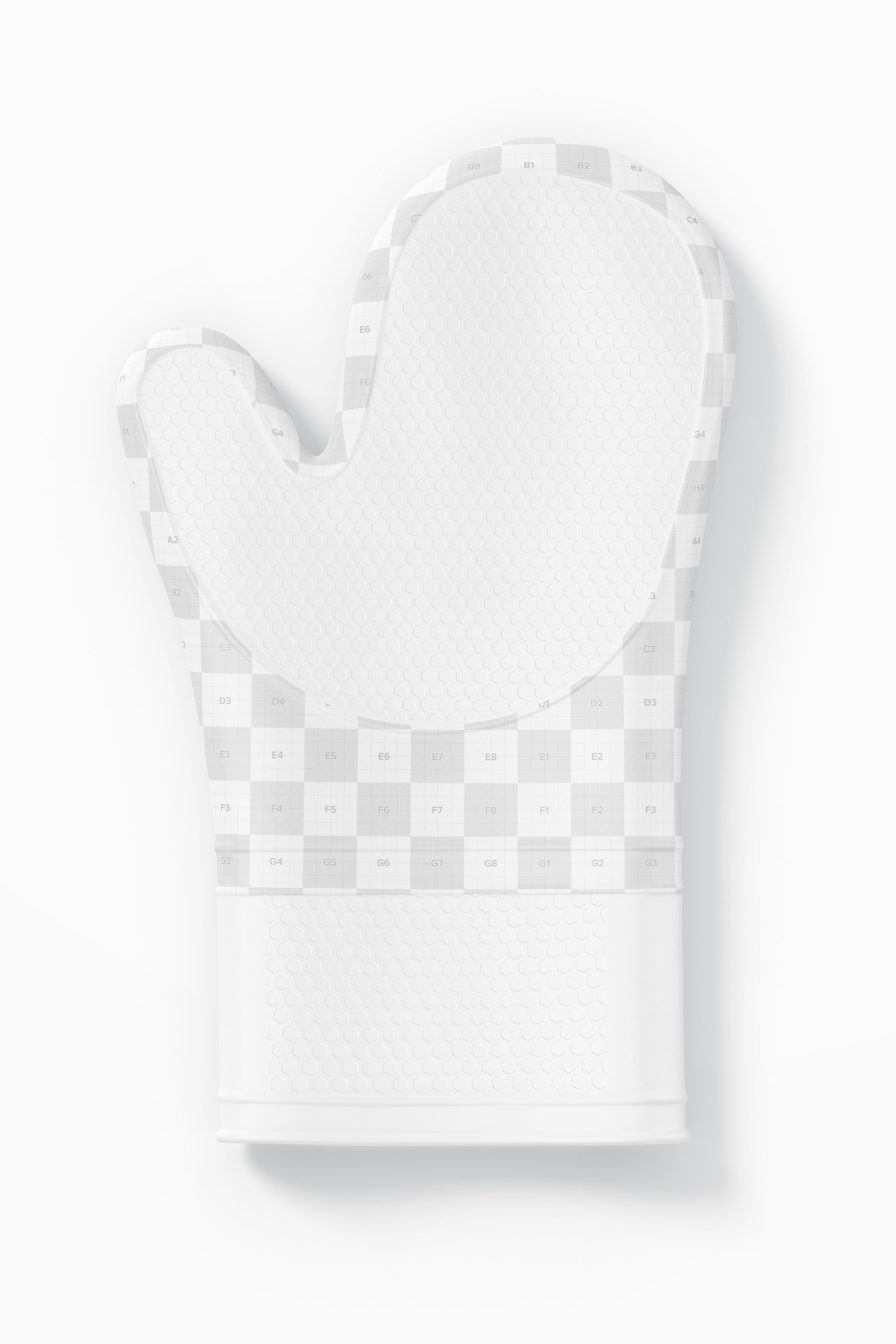 Large Silicone Oven Mitt Mockup, Top View