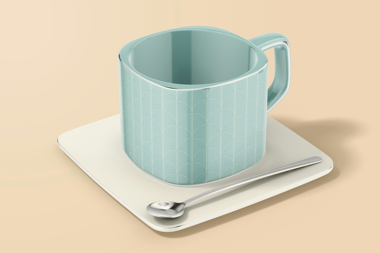 Square Cup Mockup, Perspective