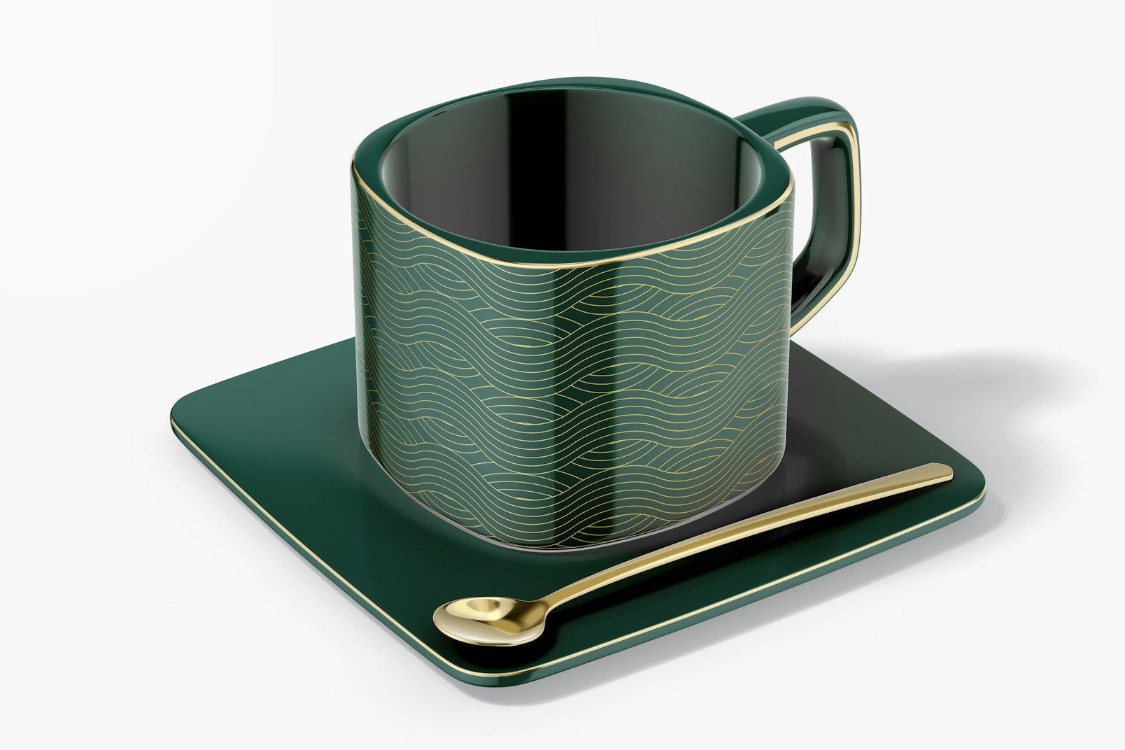 Square Cup Mockup, Perspective
