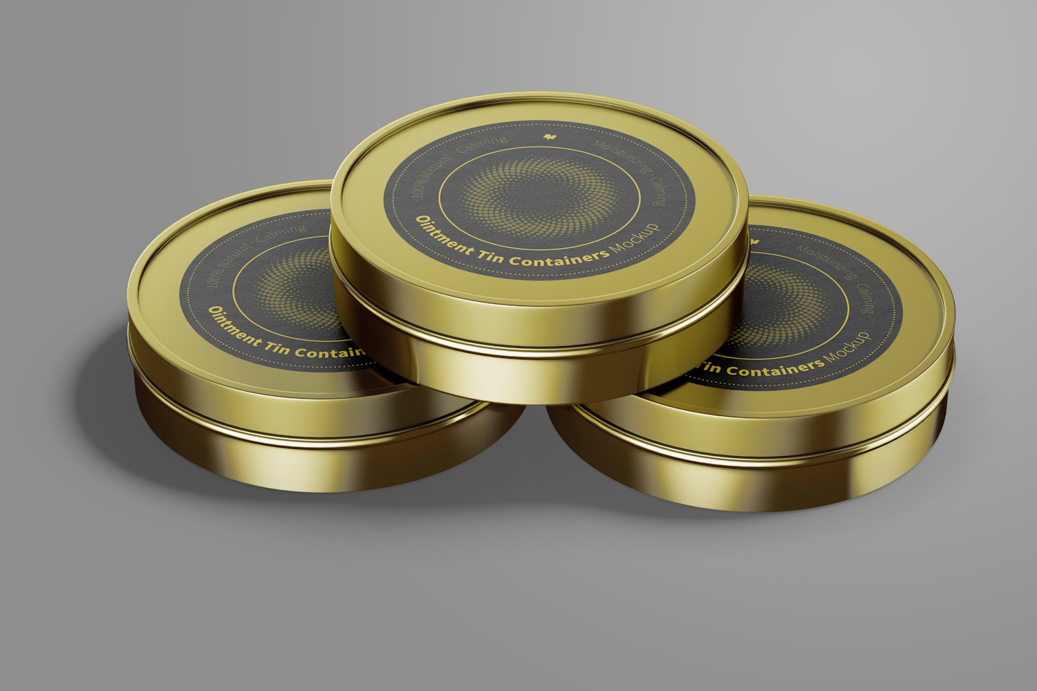 Ointment Tin Containers Mockup, Stacked