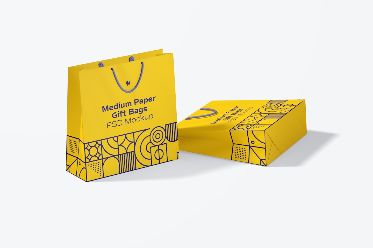 Medium Paper Gift Bags With Rope Handle Mockup