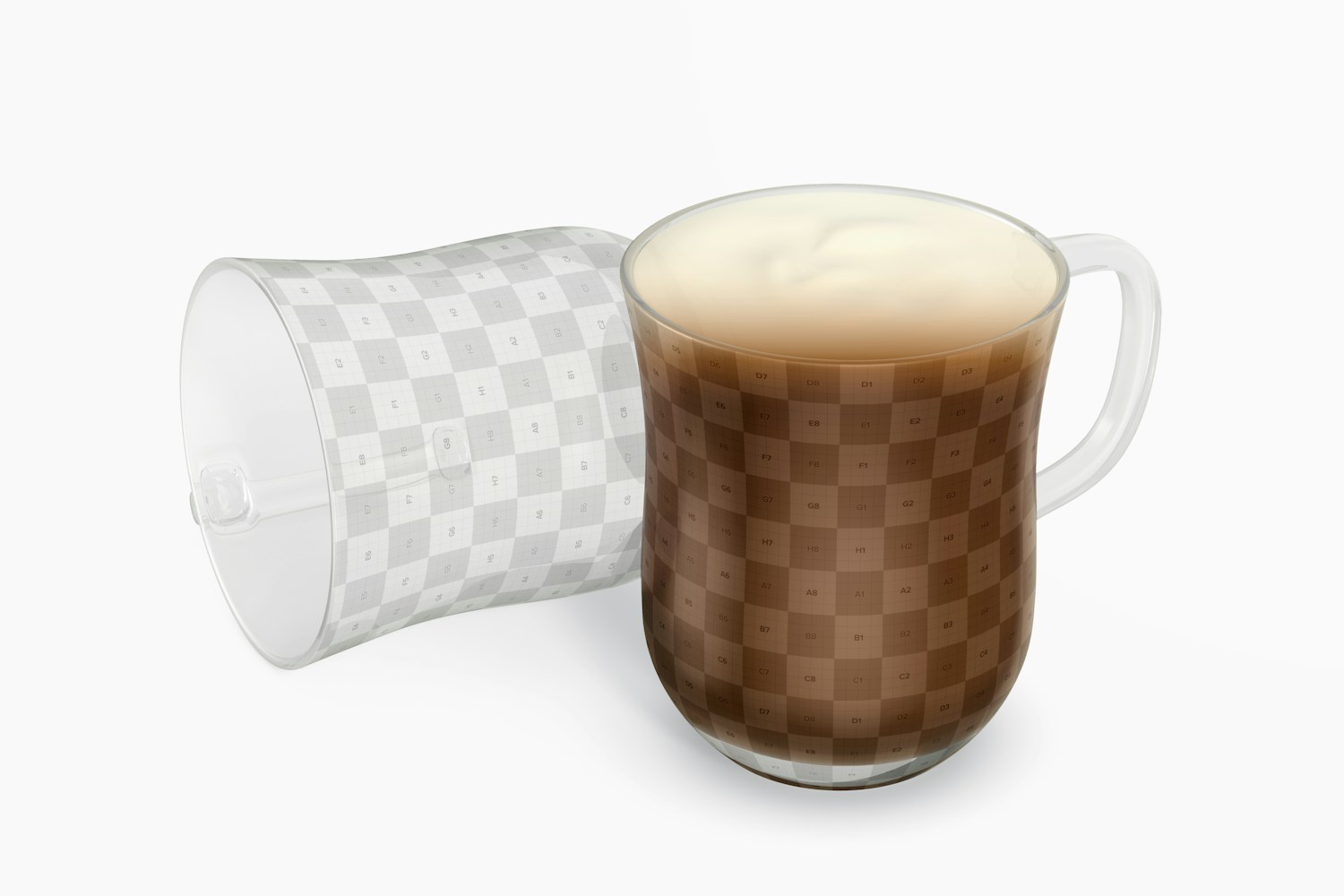 Small Glass Cups Mockup, Right View