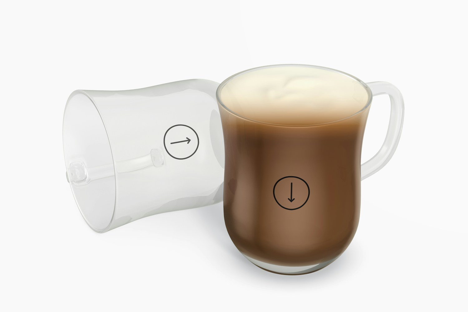 Small Glass Cups Mockup, Right View