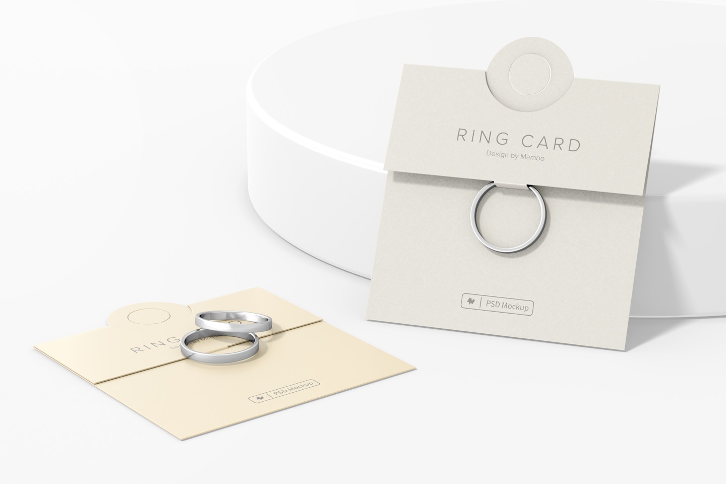 Ring Cards Mockup, Leaned and Dropped