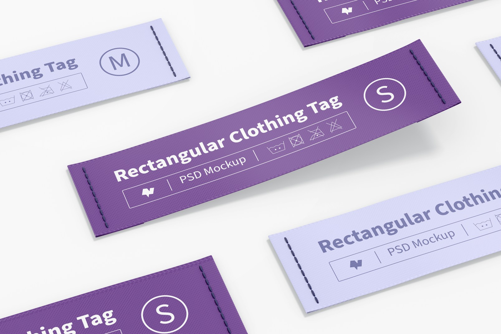 Rectangular Clothing Tags Set Mockup
