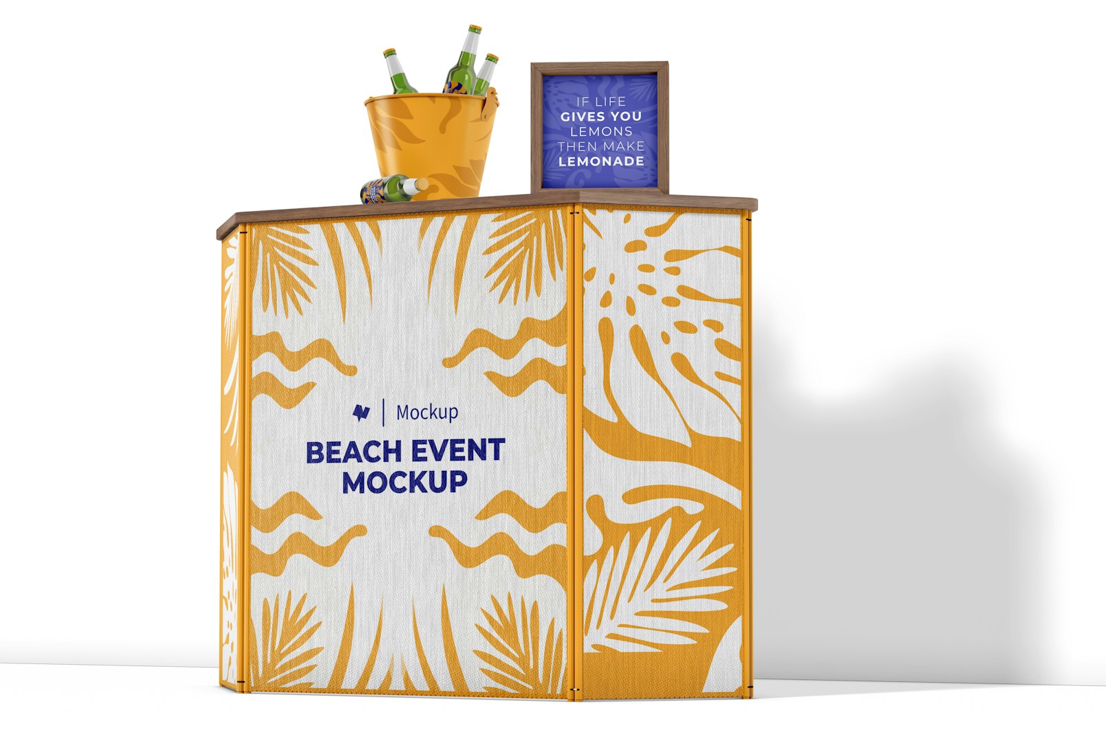 Beach Promotional Stand Mockup, Right View