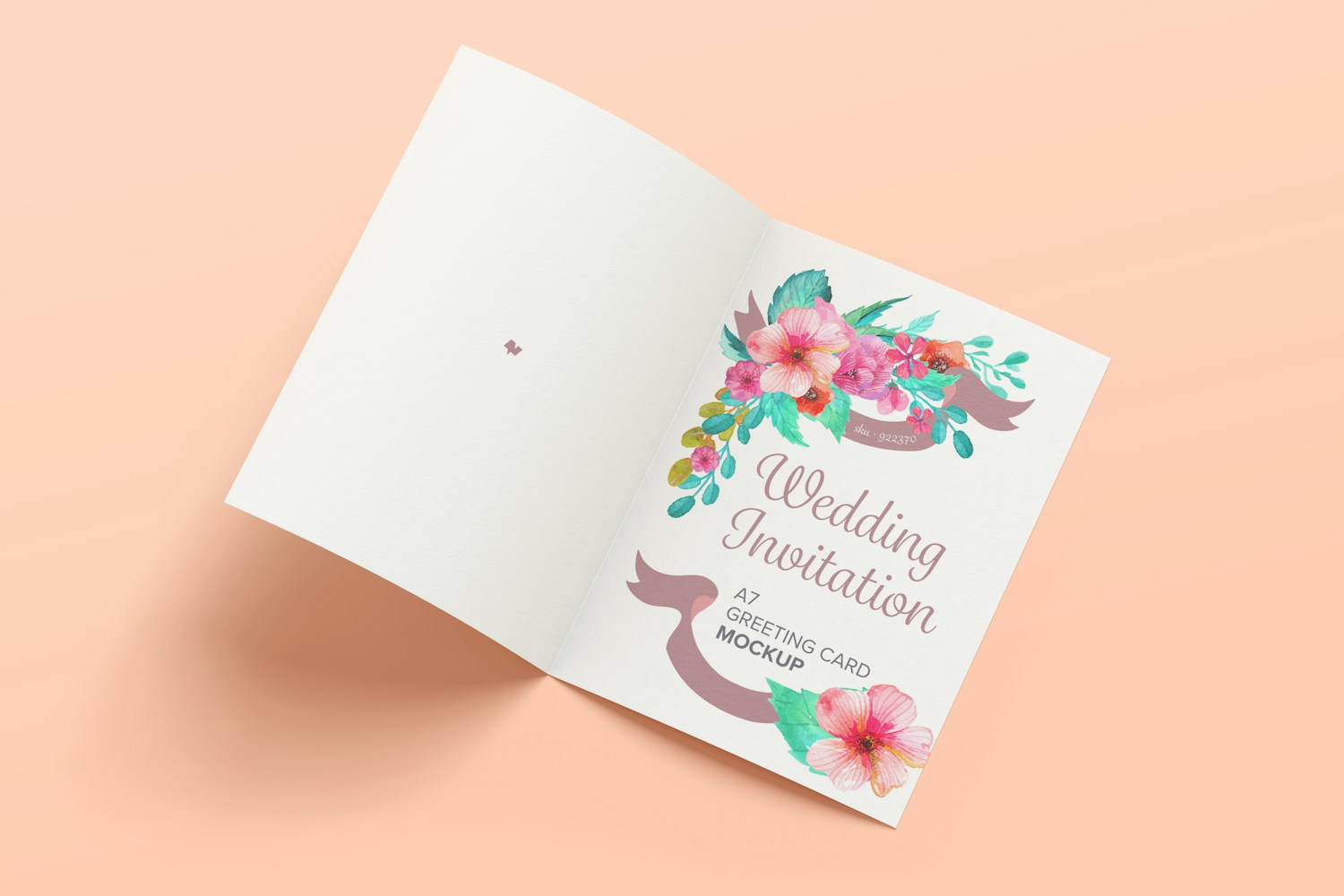 A7 Greeting Card Mockup, Spread Interior Pages
