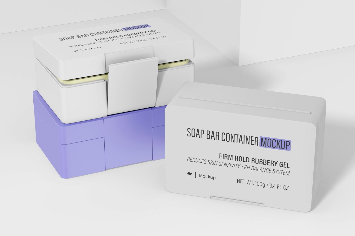Bar Soap Containers Mockup, Stacked