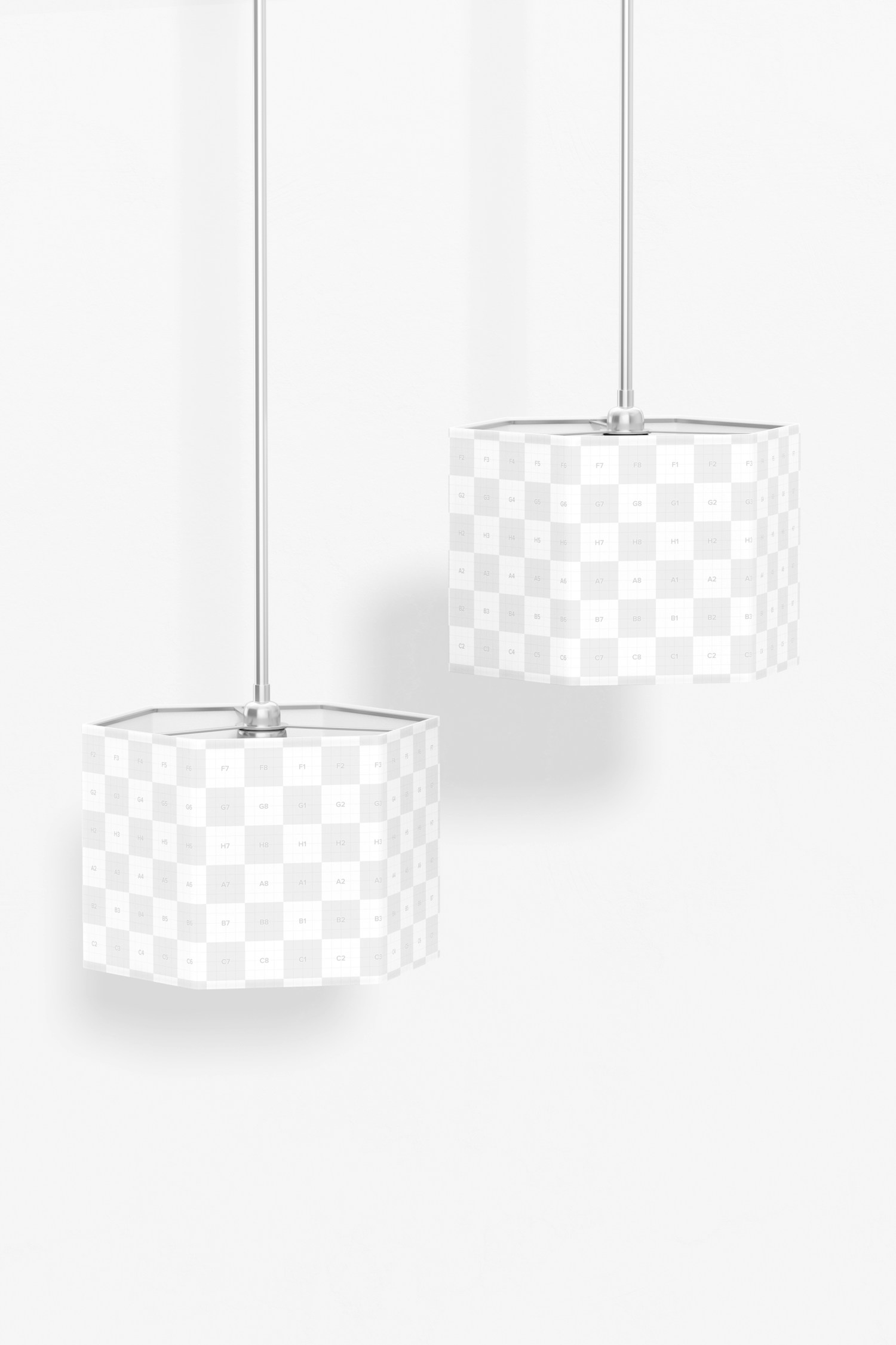 Hexagonal Pendant Lamps Mockup, Front View