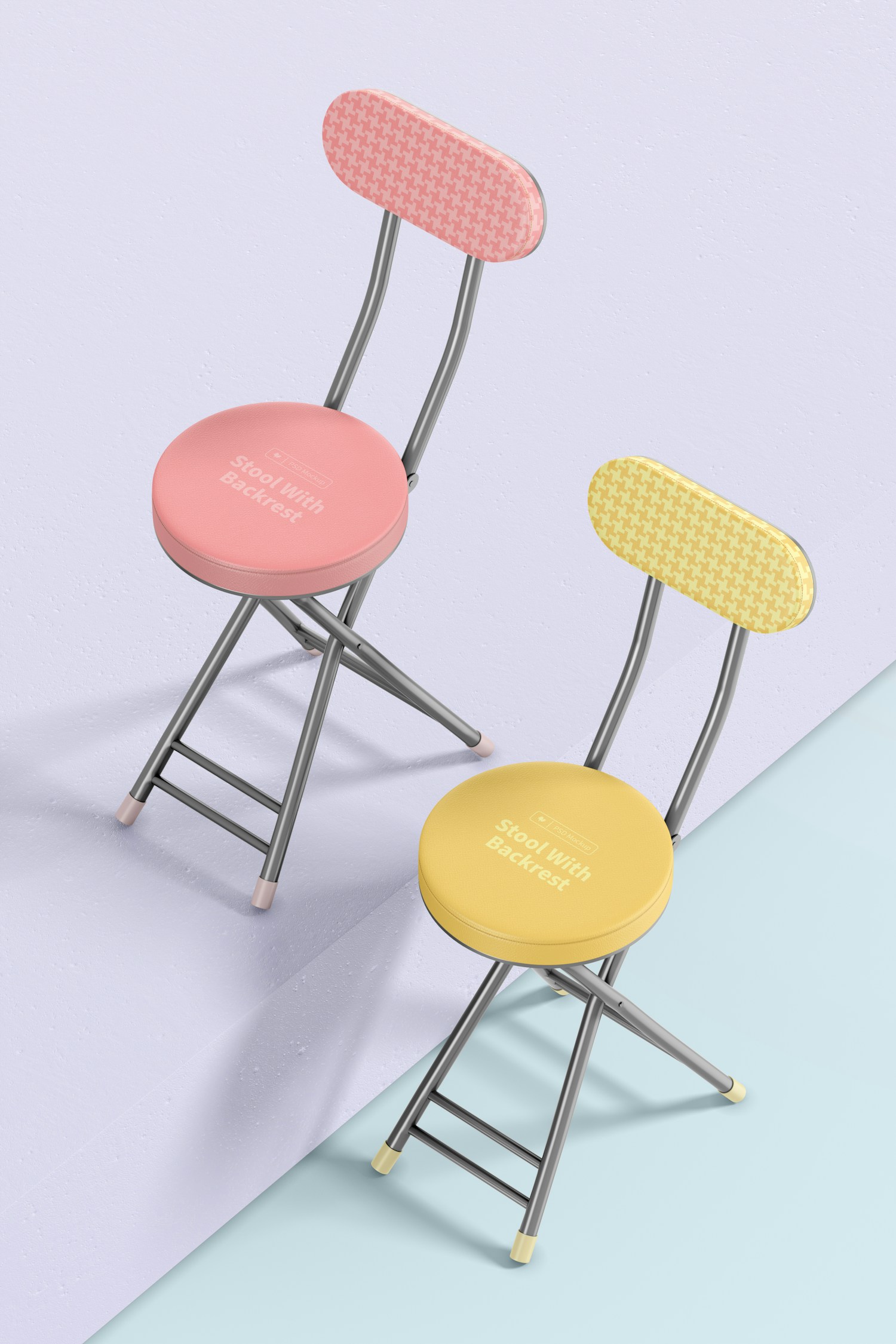 Stools with Backrest Mockup, Top View