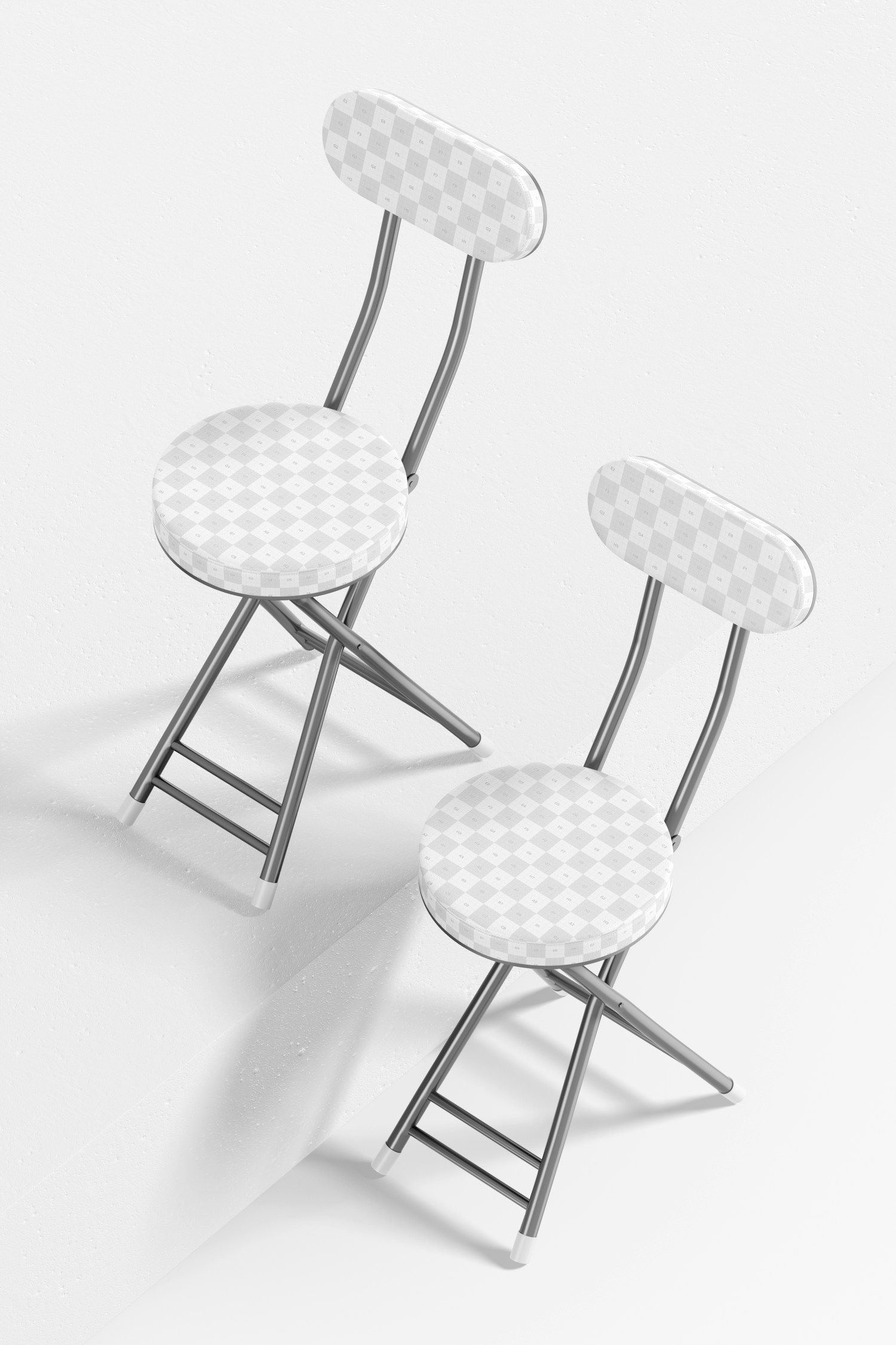 Stools with Backrest Mockup, Top View Stools with Backrest Mockup, Top View