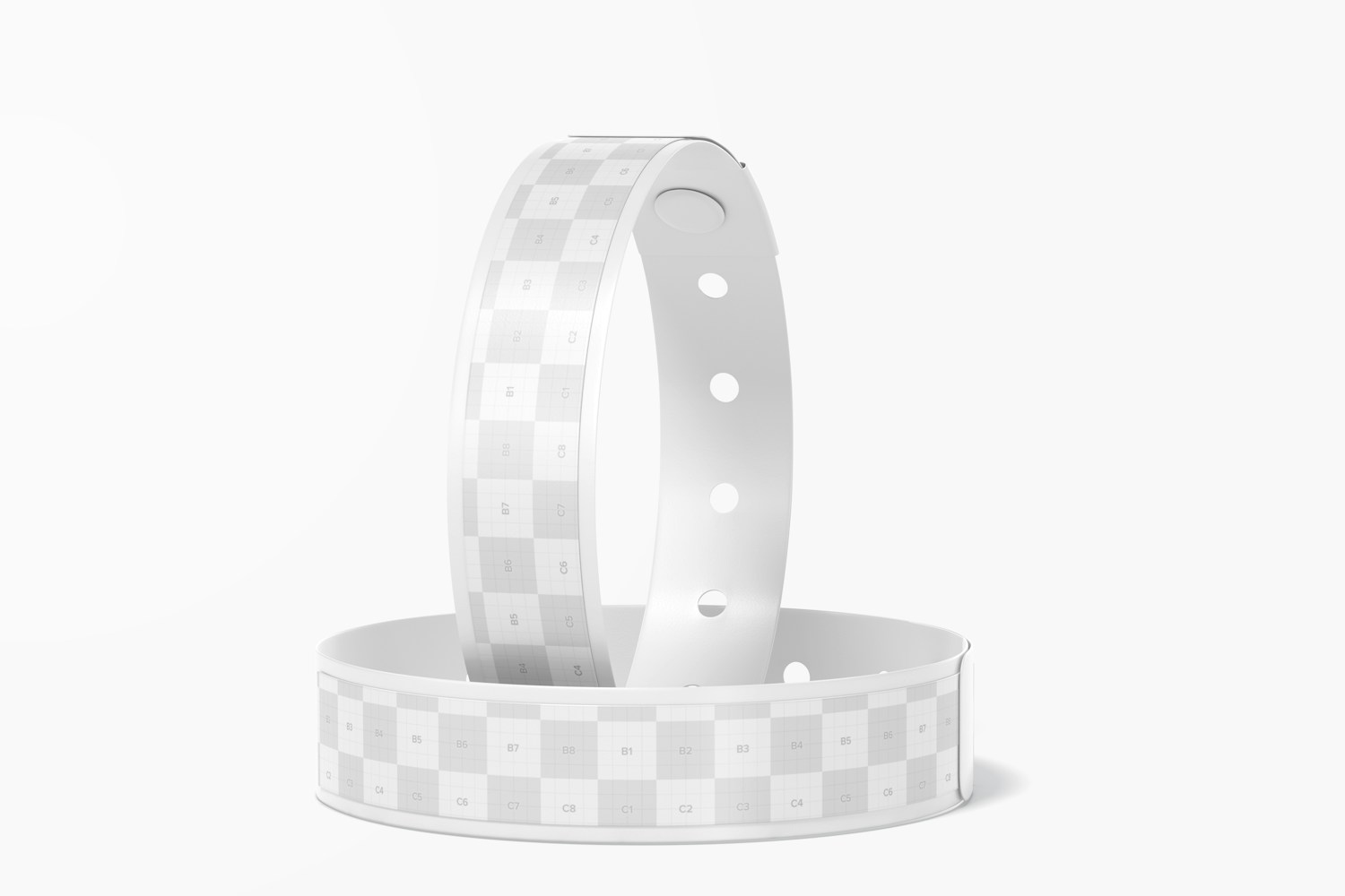 Plastic Wristband Mockup, Front View