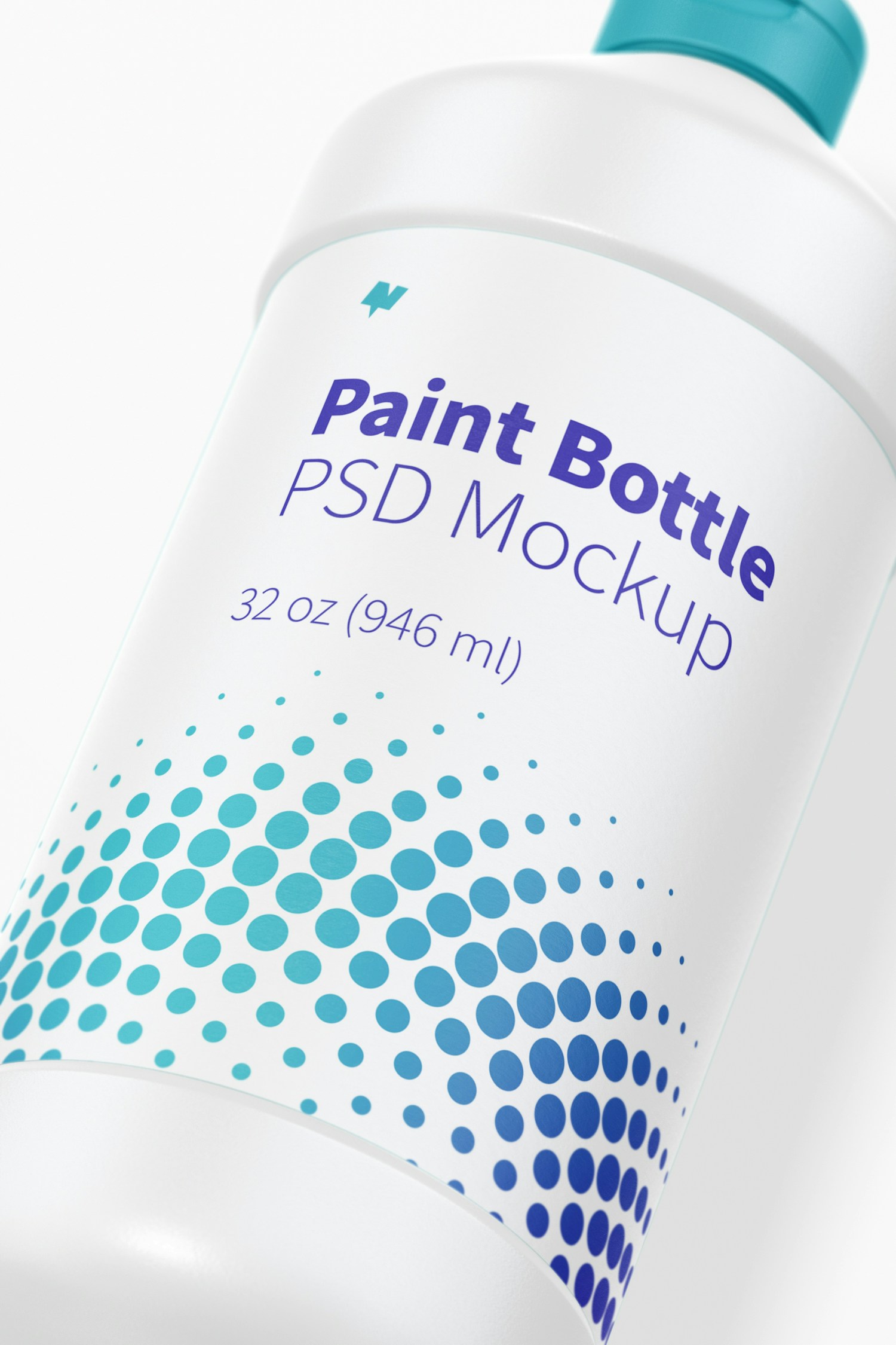 32 oz Paint Bottle Mockup, Close Up 32 oz Paint Bottle Mockup, Close Up