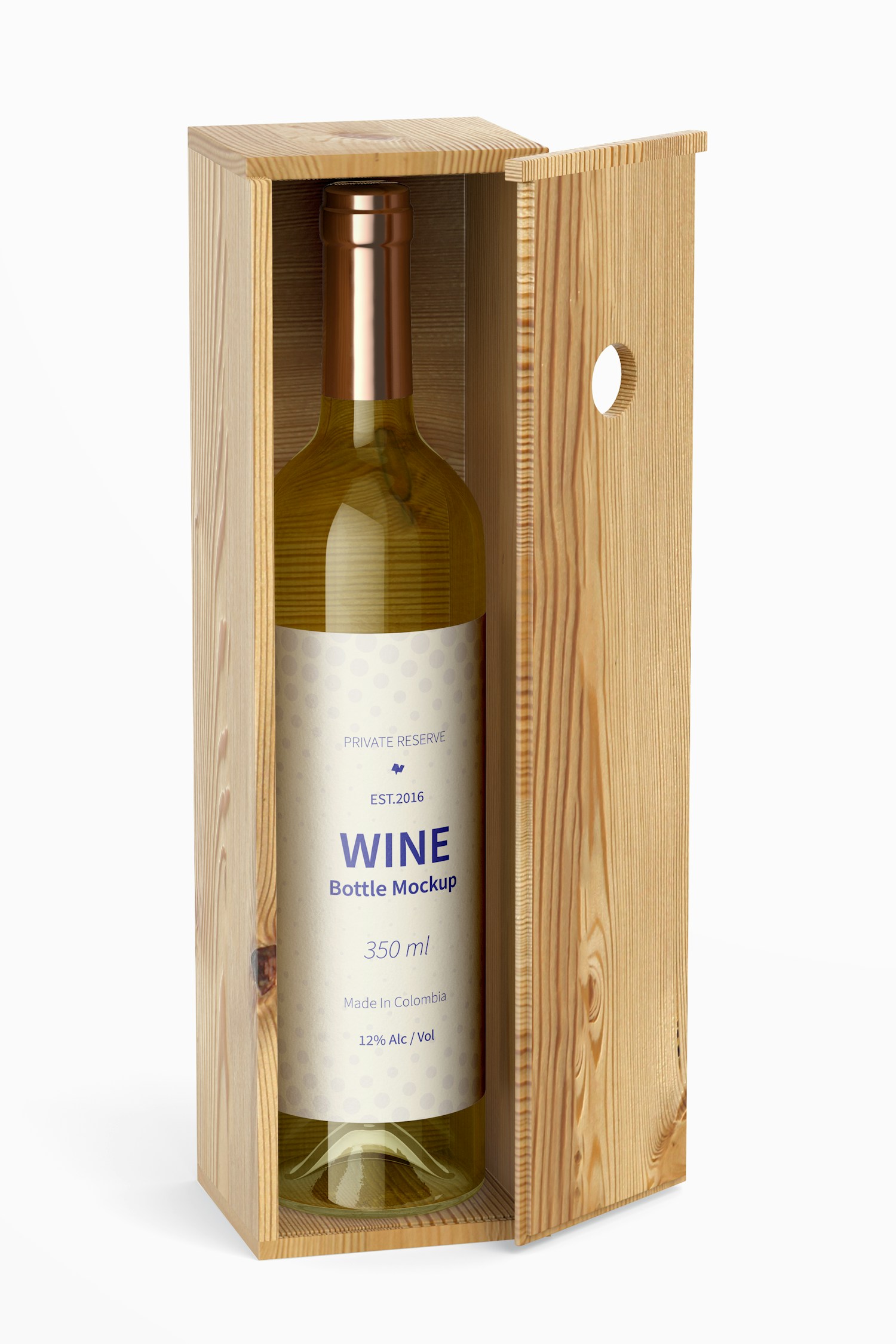 350ml Wine Bottle Mockup, Front View 350ml Wine Bottle Mockup, Front View