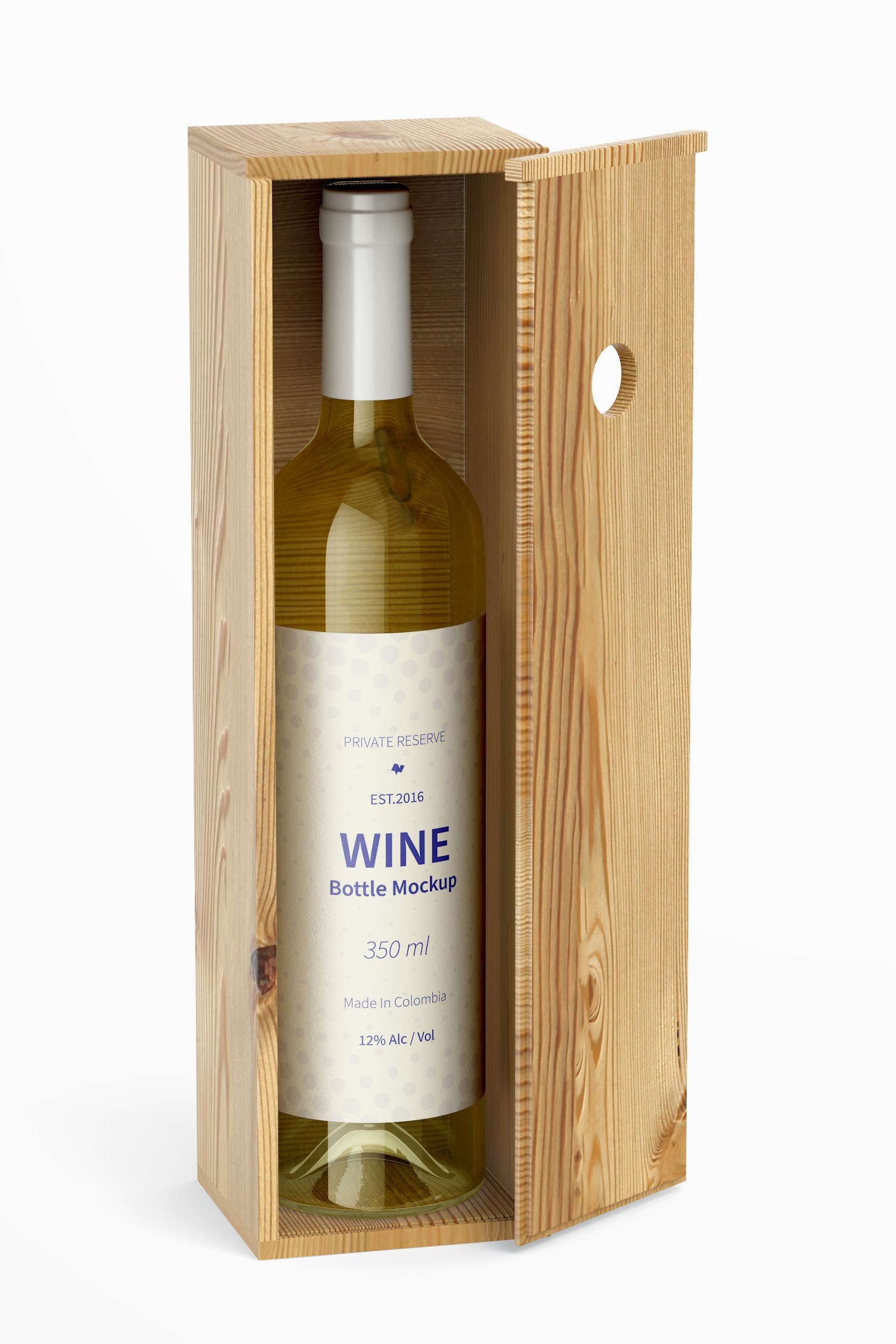 350ml Wine Bottle Mockup, Front View 350ml Wine Bottle Mockup, Front View