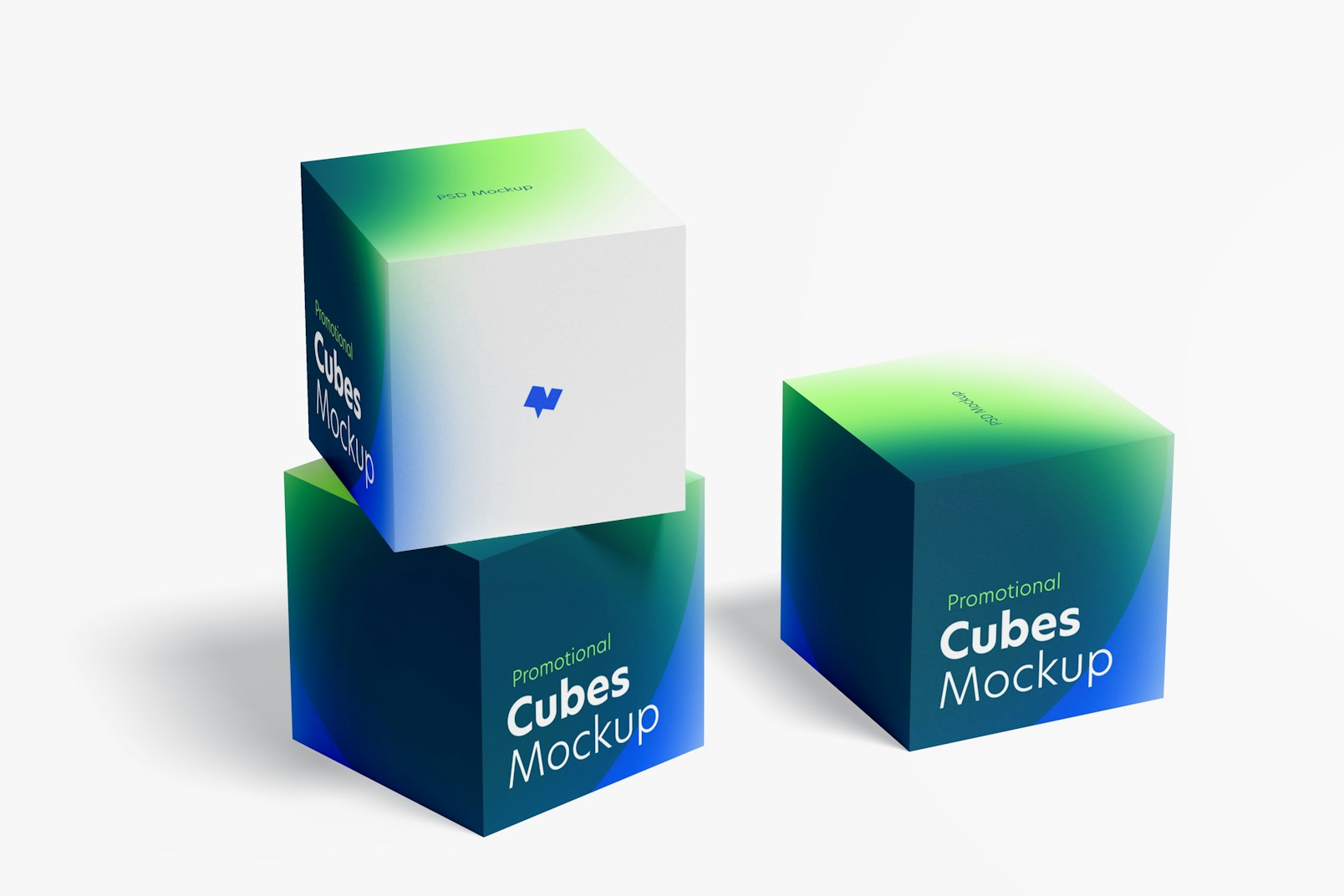 Promotional Cubes Display Mockup, Stacked
